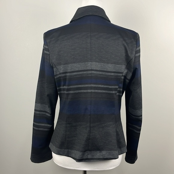Soho Apparel Striped Stretch Jacket Fitted Blazer Sz M Office Workwear Career - Picture 5 of 13